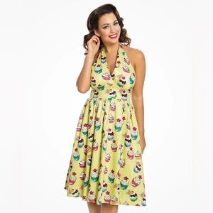 Lindy Bop Marilyn halter cupcake cotton dress vintage retro pinup style kitschy